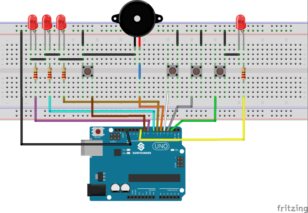 Buzzer Arduino Circuit Diagram
