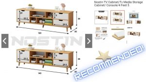 Nostin TV Cabinet/TV Media Storage Cabinet/ Console/4 Feet 5 | Unboxing and Assembly