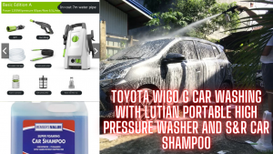 Toyota Wigo G Car Washing with Lutian Portable High Pressure Washer and S&R Car Shampoo